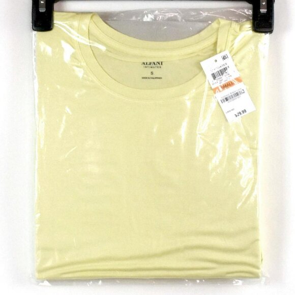 BIN Alfani Pajama Top Short Sleeve Soft Twist-Front Buttercup, New - Picture 2 of 3